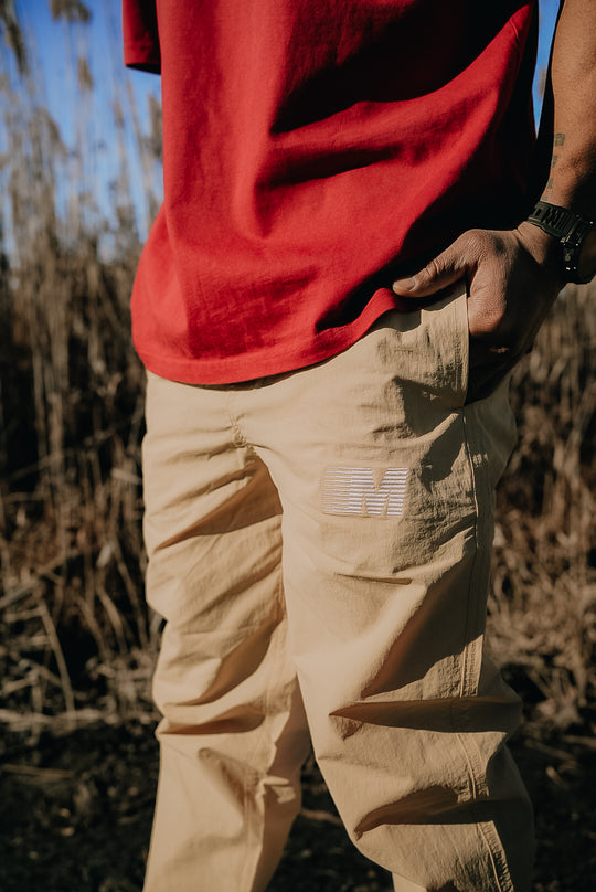 Move Fast Khaki Nylon Track Pants