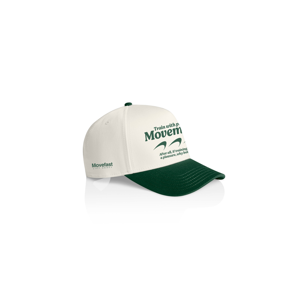 Train With Pleasure Hat | Off White / Green