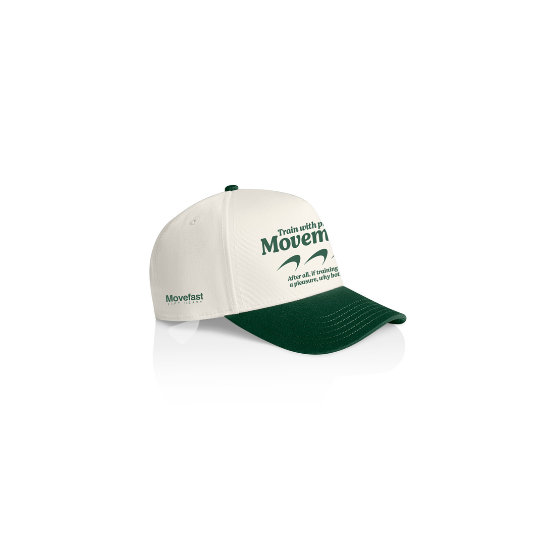 Train With Pleasure Hat | Off White / Green