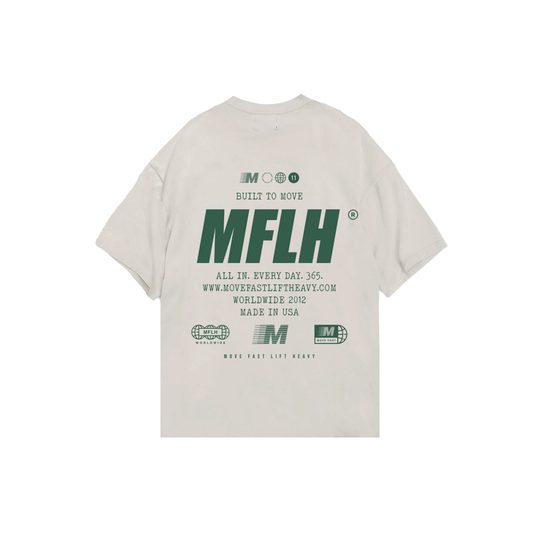 Built to Move Tee | Off White / Green